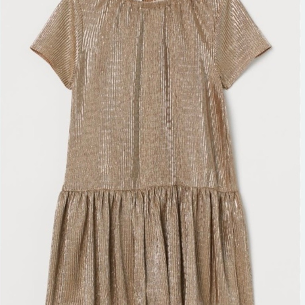 H&M Metallic Gold Textured Top
